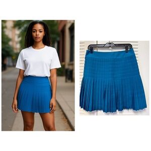 NWT - J. Crew Factory Teal  Pleated Mini Skirt Flare Flowy Skater Women's Sz 2